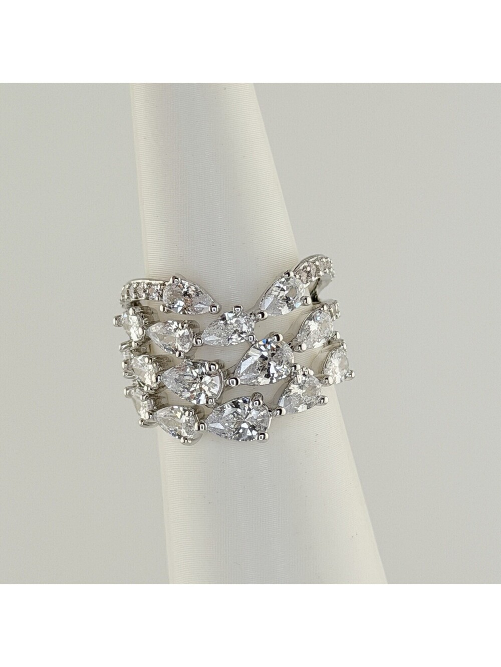 Bomb Party Ring Sz 6 "Worn In Time's Wake" RG75158 Clear CZ on Rhodium